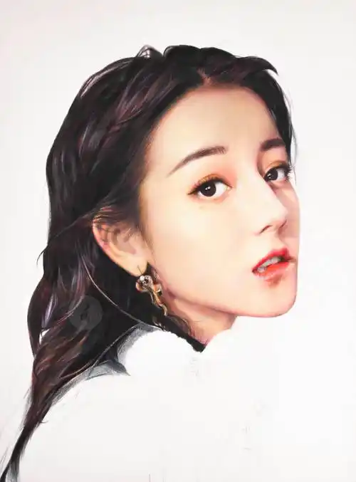 三福霹雳马油性彩铅,获多福水彩纸,手绘,人像绘画,彩铅,明星,迪丽热巴