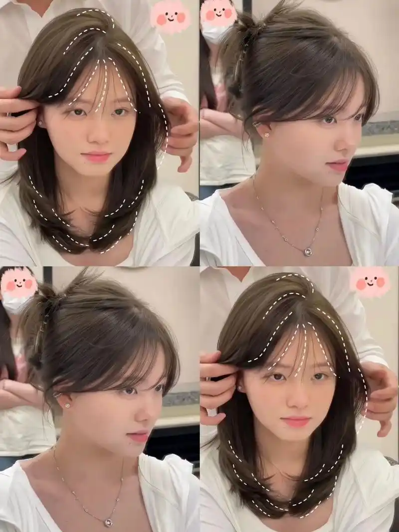 一款扎发也很好看的小八字刘海,看起来很清爽,小八字刘海是法式八字