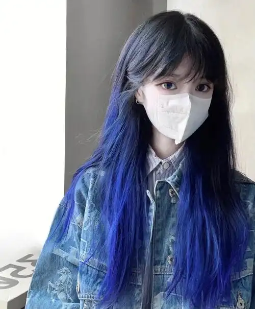 头发已经长出来了而且只染发尾会不好看比较想要渐变色的感觉~这个蓝