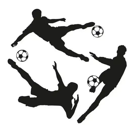 3款足球运动员剪影矢量图_体育运动_懒人图库