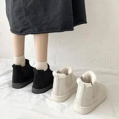 保暖厚底雪地靴女年夏季薄款加厚北大洋气学生棉鞋时装靴