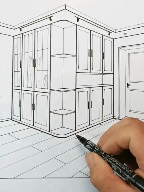 一分钟学会入户鞋柜怎么画