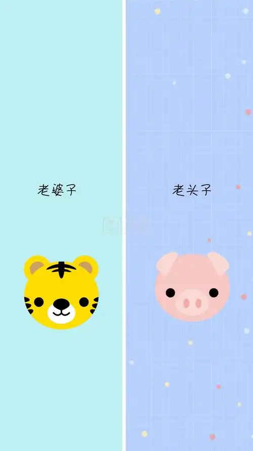 老婆子 老头子 简约情侣聊天背景手机比较