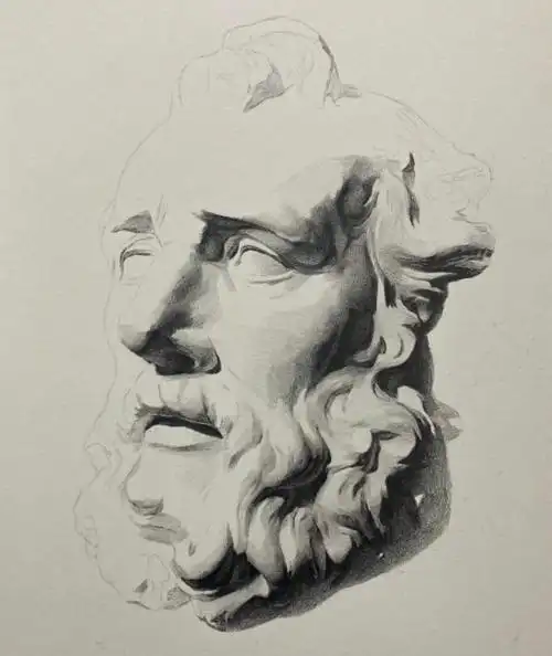 一步一画素描石膏挂像步骤