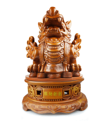 秘法九转乾坤鸿运貔貅摆件★仿木黄色家居办公装饰工艺品摆件