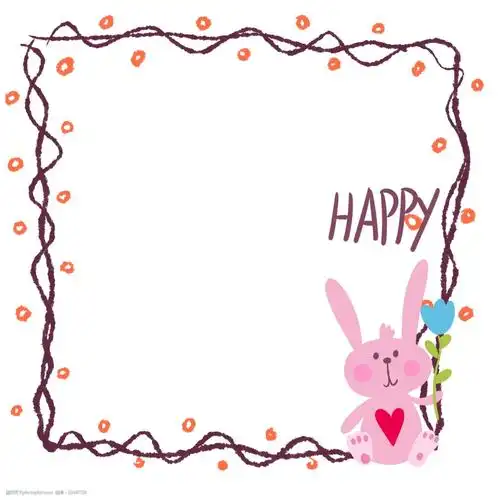 可爱兔子边框插画