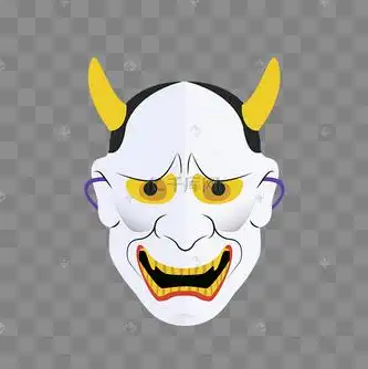 卡通手绘日本传统面具般若面具