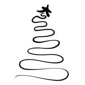 用星星一条线画出的圣诞树照片