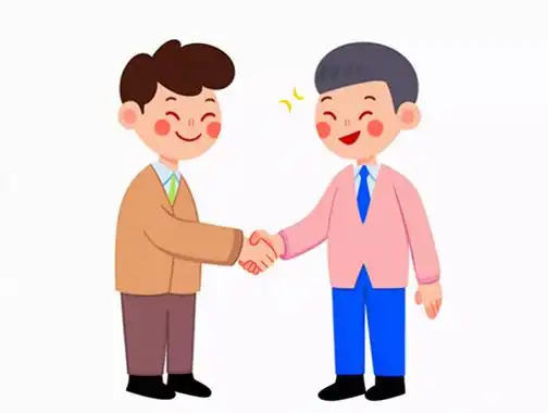 礼仪人物握手礼仪卡通元素