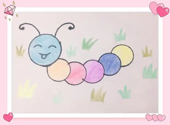 建西苑幼儿园小班绘画——毛毛虫