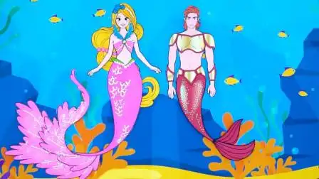 纸娃娃创意手工:灰姑娘被男生欺负,人鱼王子把她变成美人鱼公主