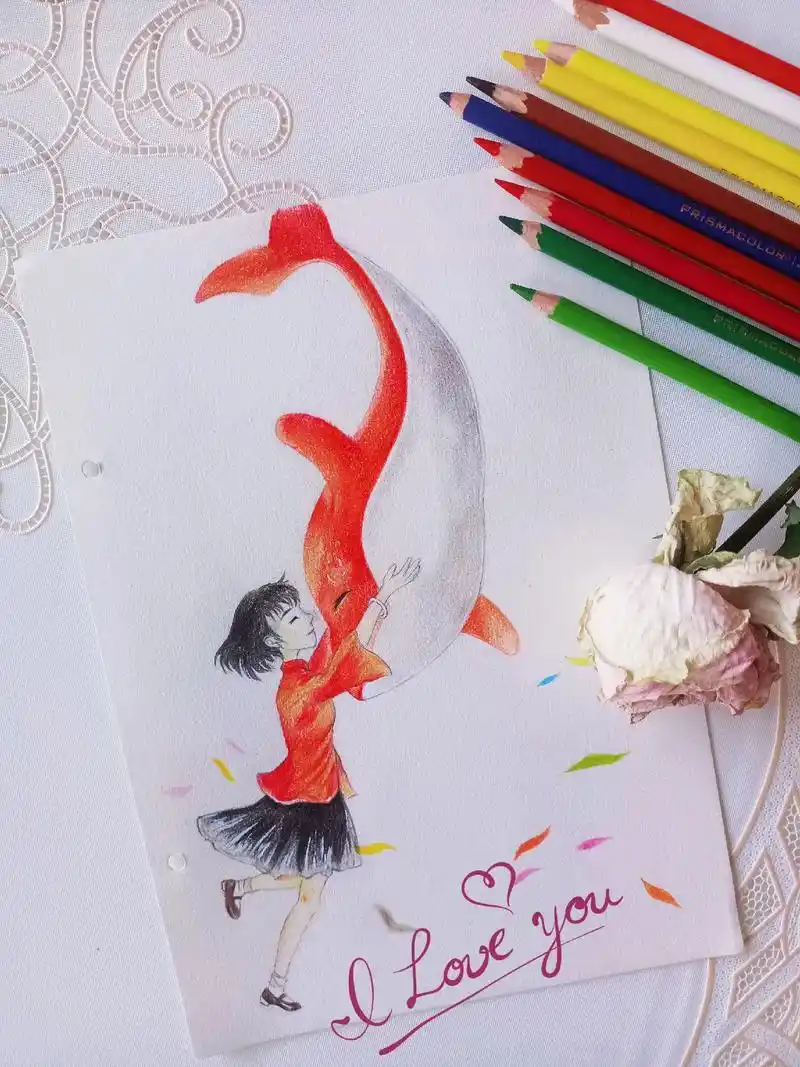 彩铅手绘  大鱼海棠|附步骤