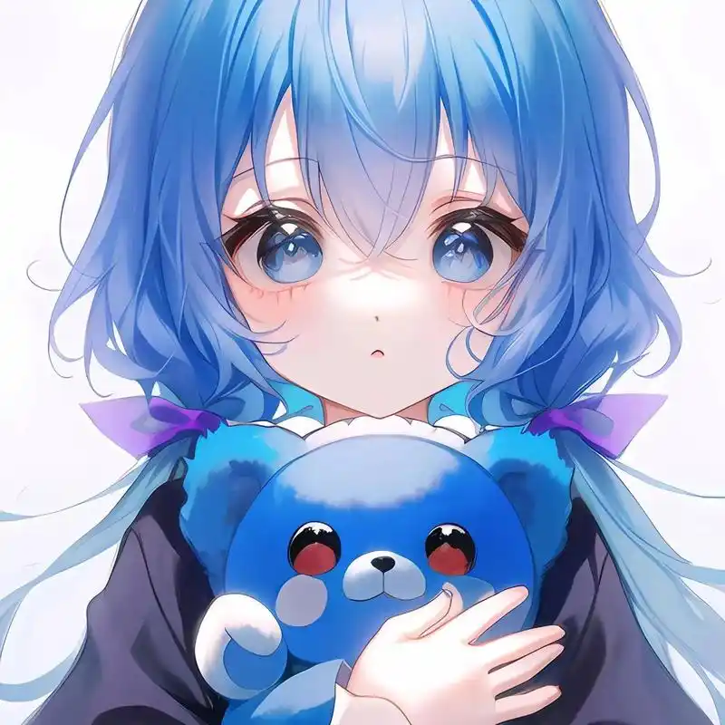 蓝发宝贝第一弹, 简直不要太可爱! 头像自取 礼貌取图哦