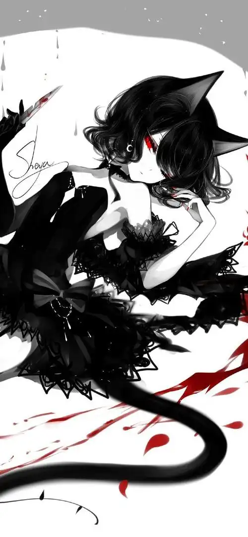 暗黑风格女生插画壁纸 是你喜欢的类型么 高清壁纸无水印