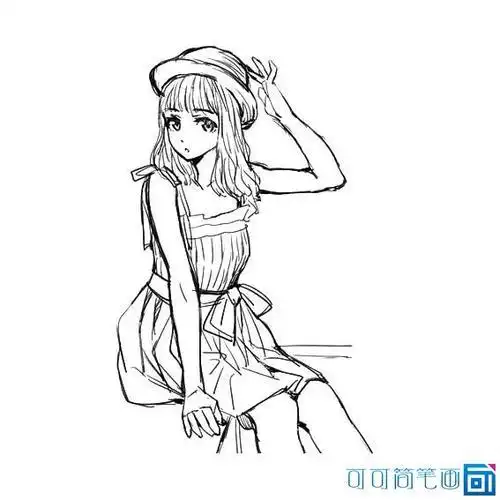 简笔画动画动漫可爱女生