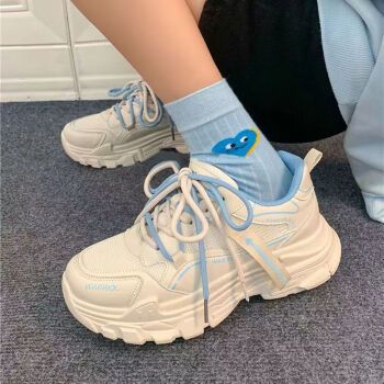 青春少女学生初中生高中生大学生克莱因蓝透气运动鞋女2022秋冬季新款