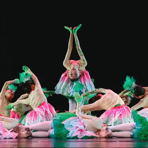 小荷风采小草的天空演出服儿童茉莉花绿色蓬蓬裙少儿桃花山舞蹈服