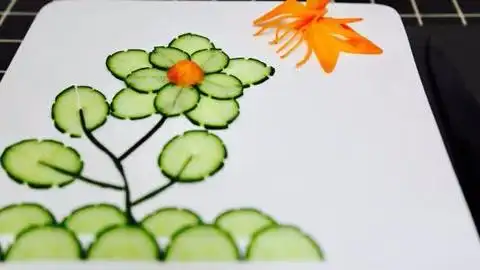 五星主厨教你只用黄瓜胡萝卜 做出花飞碟舞拼盘 简单易学好上手