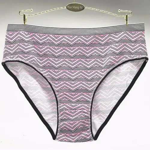 云梦妮时尚印花全棉女士妈咪裤跨境电商外贸大码女式内裤速卖通.