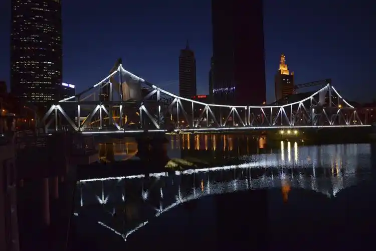 天津海河绝美夜景,高清图片,电脑桌面-壁纸族