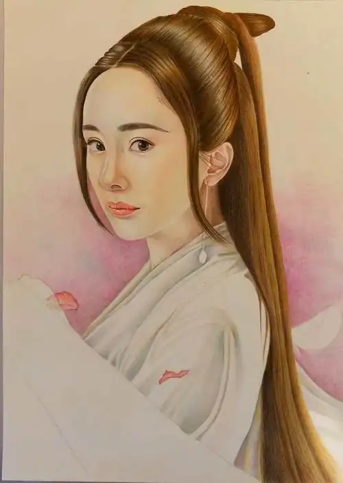 彩铅绘美女白浅