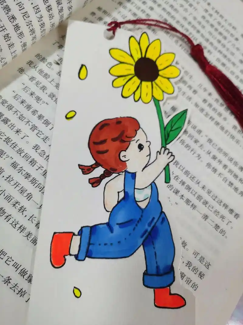 创作灵感 积极情绪书签制作简单画法,向日葵书 - 抖音