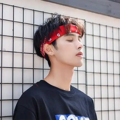 束发带男 个性_头巾男发带男生街头潮人嘻哈束发带运动个性跑步ins吸