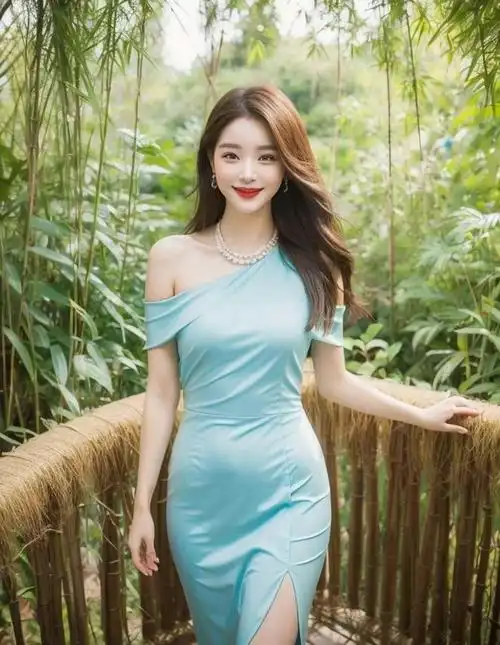 美女优雅女神这款墨绿色连衣裙让你秒变焦点简约时尚设计彰显不凡品味