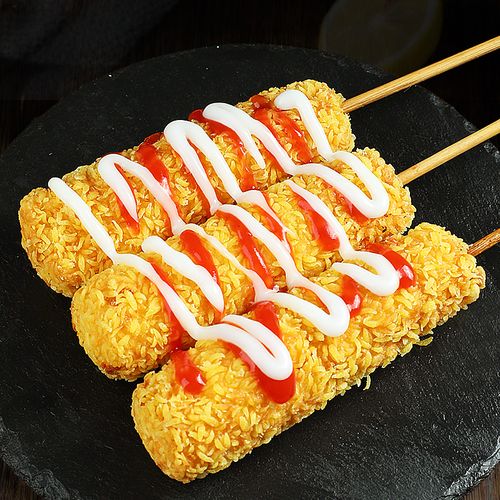 芝士热狗北海海湾拉丝韩国网红油炸小吃拔丝香肠