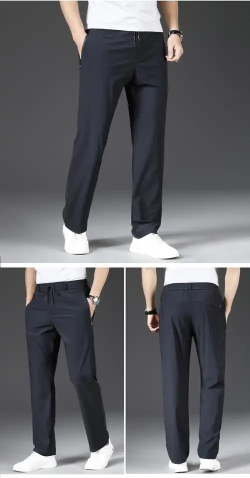 中老年人加肥加大男裤宽松裤夏季中老年人男装夏季薄型长裤爸爸裤子薄