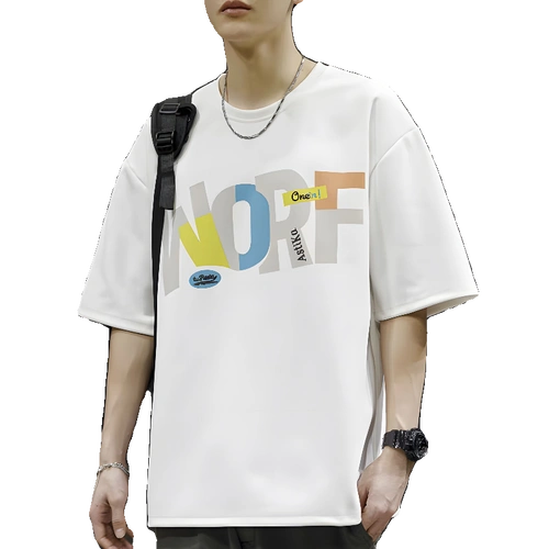 短袖t恤薄款宽松上衣服潮牌牛奶丝纯棉男装圆领百搭潮流半袖夏季