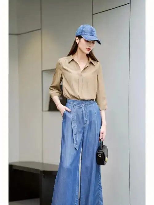 am路卡西法国轻奢女装牛仔裤穿搭