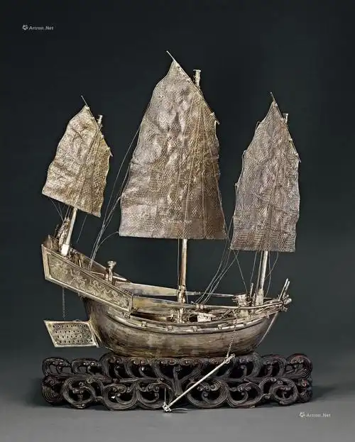 3003 清代"怡安号"银质三桅特大型帆船一件