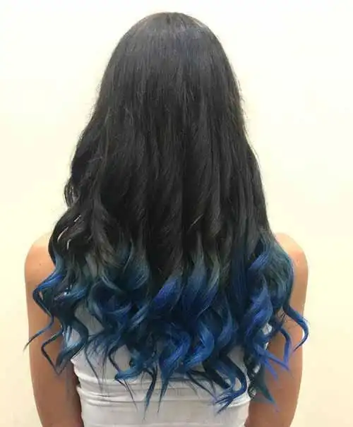 20款女生蓝色渐变发型