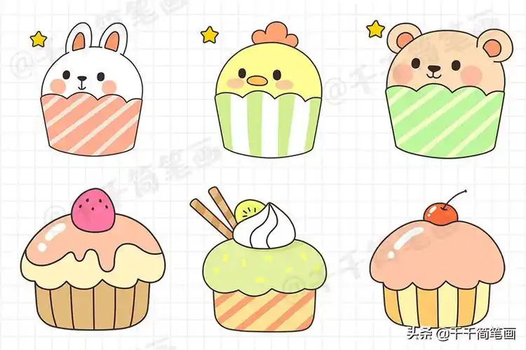 少女心爆棚的手账简笔画素材,简单又可爱又清新