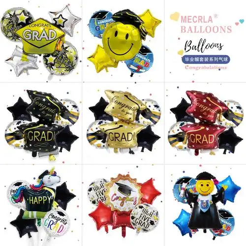 毕业气球装饰毕业季学校店里派对装饰铝膜气球跨境亚马逊组合套装