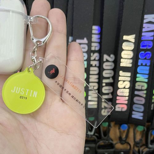 regogo 黄明昊justin微博文字亚克力钥匙扣airpods挂件明星周边