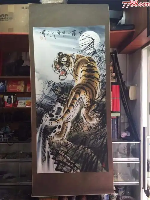 著名画家谭乐丹作品《上山虎》