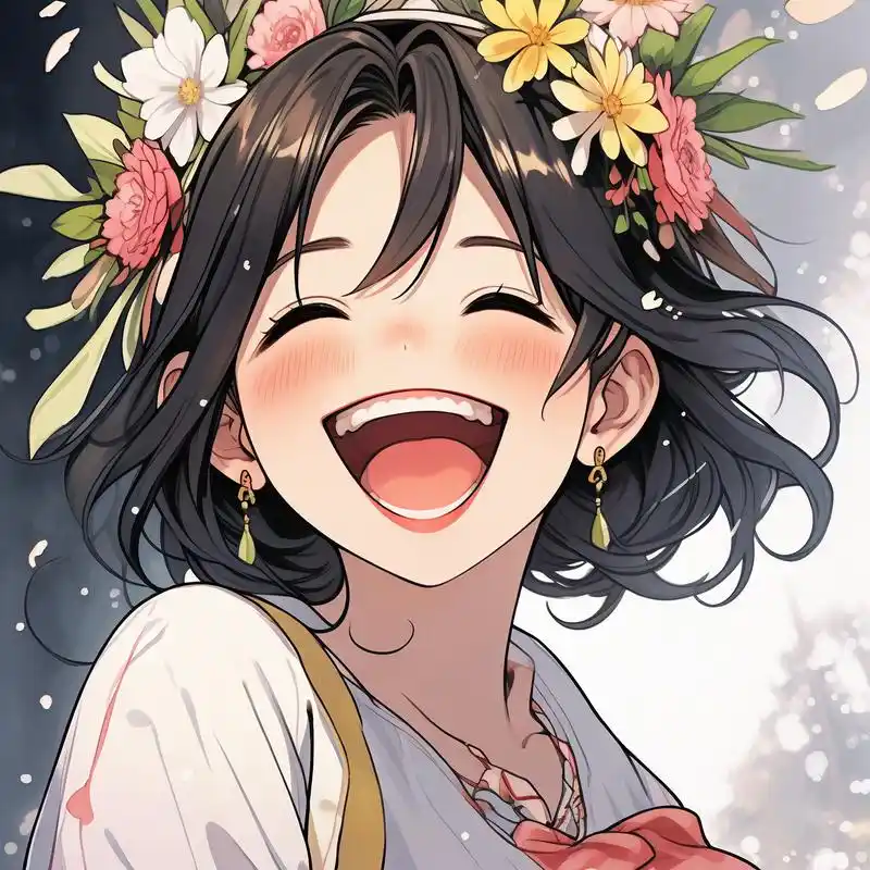 90女孩咧嘴大笑头像97 看看这个笑容满面的女孩,是不是超级治愈呀