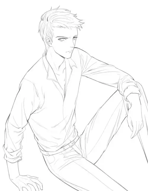 黑白男性西装半身像