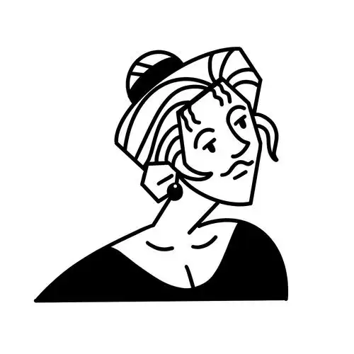 黑白线条简约人物头像|插画|新锐潮流插画|五斤桔鼬 - 原创作品