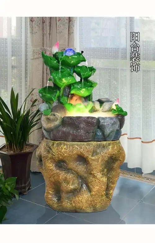 小型假山流水盆景 室内假山喷泉家庭流水景观家用加湿器养鱼缸盆景