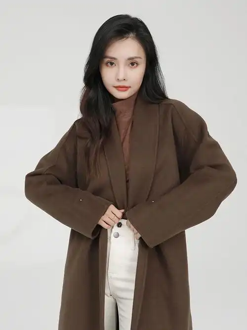 深咖色质感大衣丨ootd
