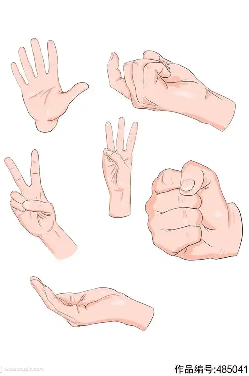 手绘卡通可爱手势套图