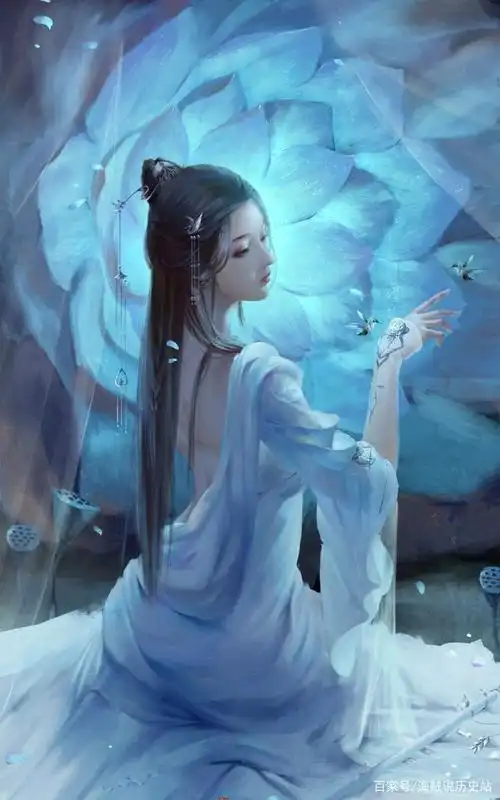 古风插画,画风温婉细腻,画中女性妩媚迷人的身姿十分吸引人