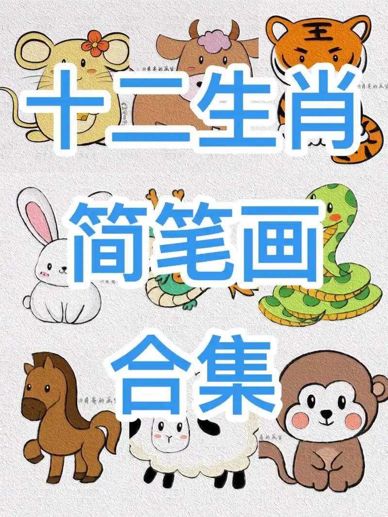 简笔画打卡第十三天#十二生肖简笔画#动物 - 抖音