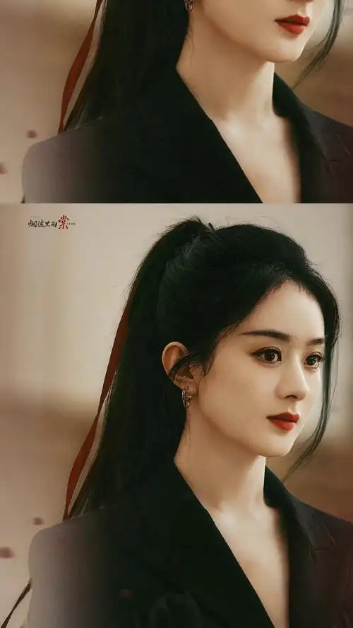 赵丽颖高马尾西装造型大片