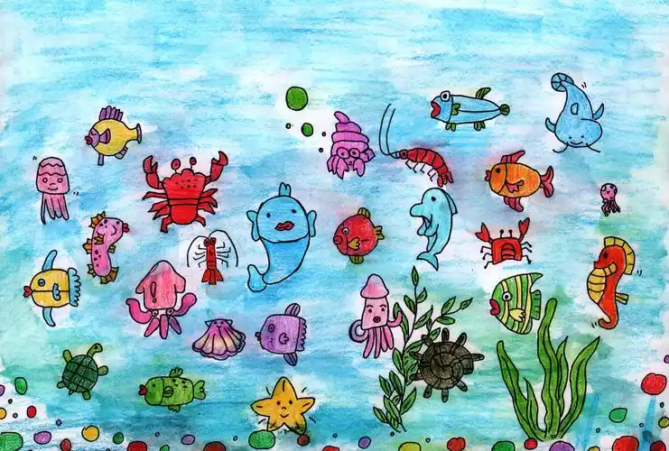 29幅海底世界主题彩铅手绘作品合辑