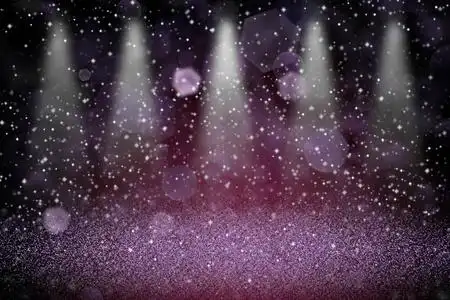 梦幻舞台吧梦幻般的闪耀灯光散焦舞台聚光灯博克抽象的背景与火花飞