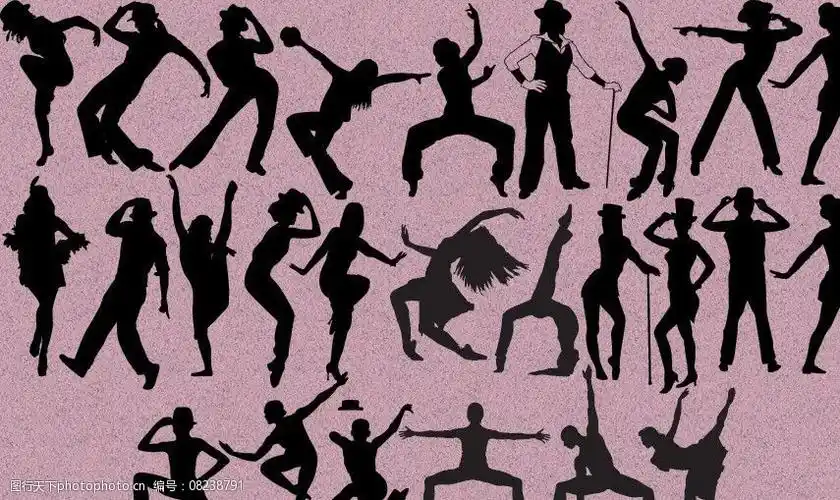爵士舞蹈剪影图片